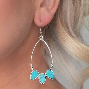 Paparazzi Jewelry Accessories - Fierce Frontier - Blue Earrings - Vintage